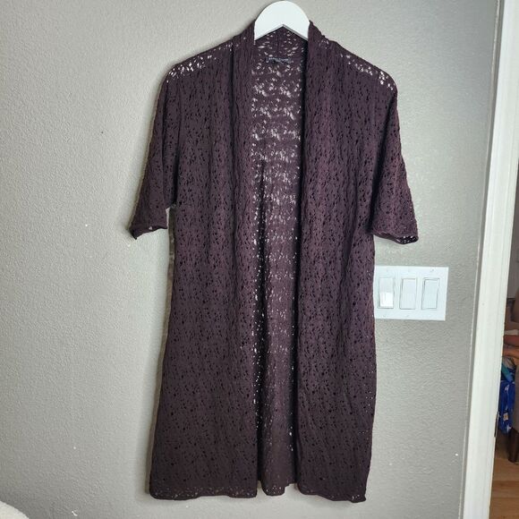 Eilleen Fisher Brown Knit Cardigan - Picture 1 of 4